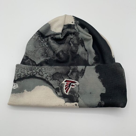 Atlanta Falcons NFL Black White New Era Tie Dye Beanie Cap M/L - Picture 2 of 3